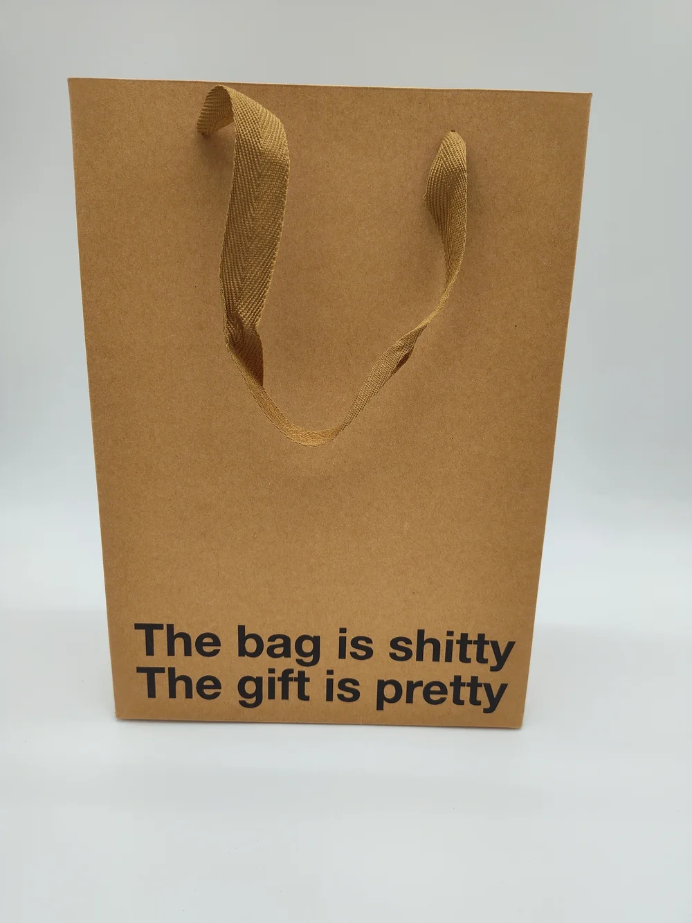 MILK TOAST Funny Gift Bag “The Bag Is Shitty The Gift Is Pretty” Kraft